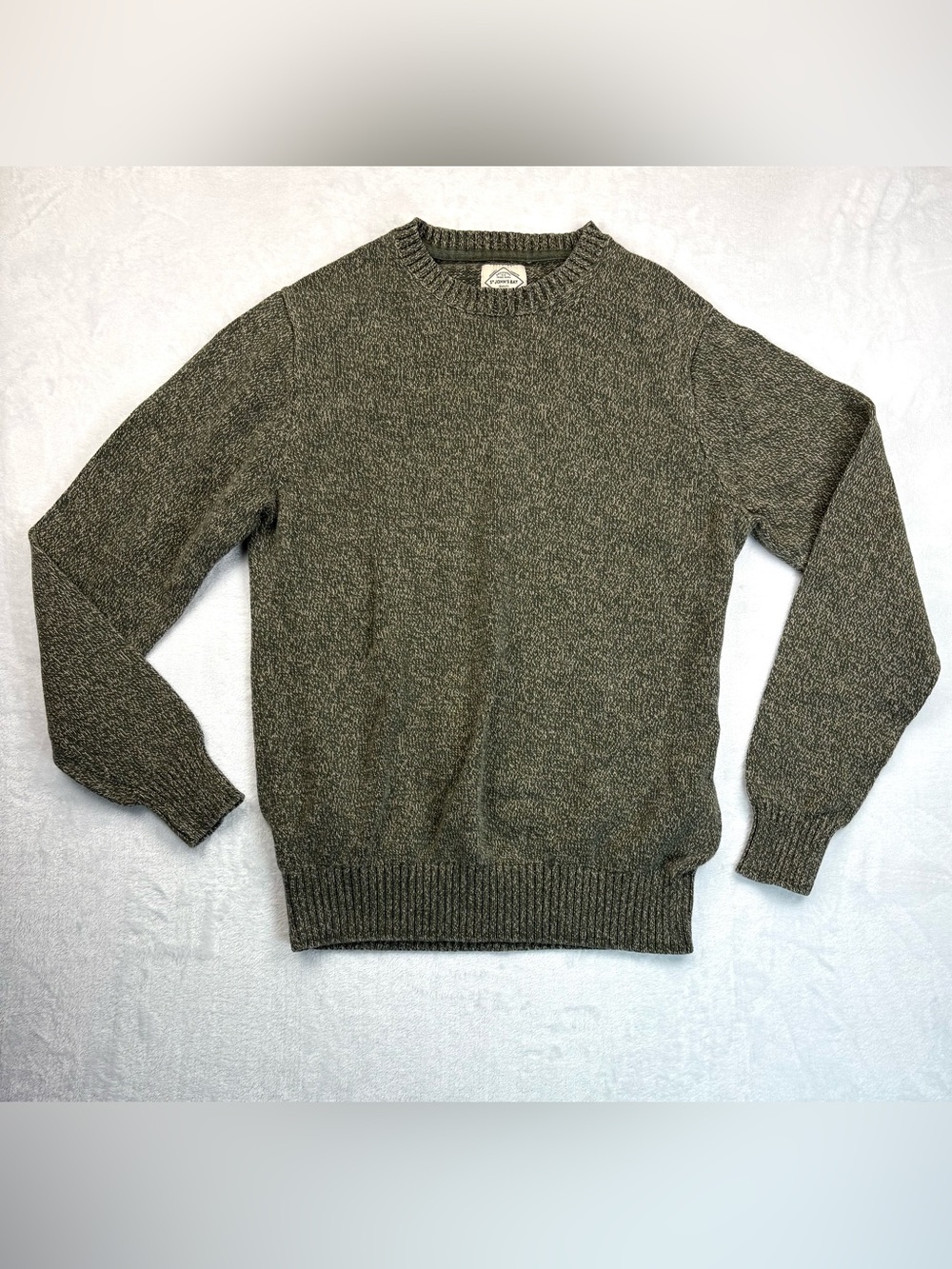 Vintage St. John's Bay Men's Medium Marled Knit Crewneck Sweater Cotton Olive